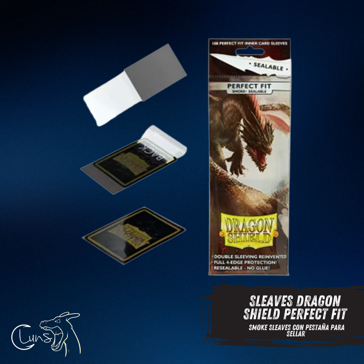 DRAGON SHIELD PERFECT FIT SMOKE SLEAVES CON PESTAÑA PARA SELLAR