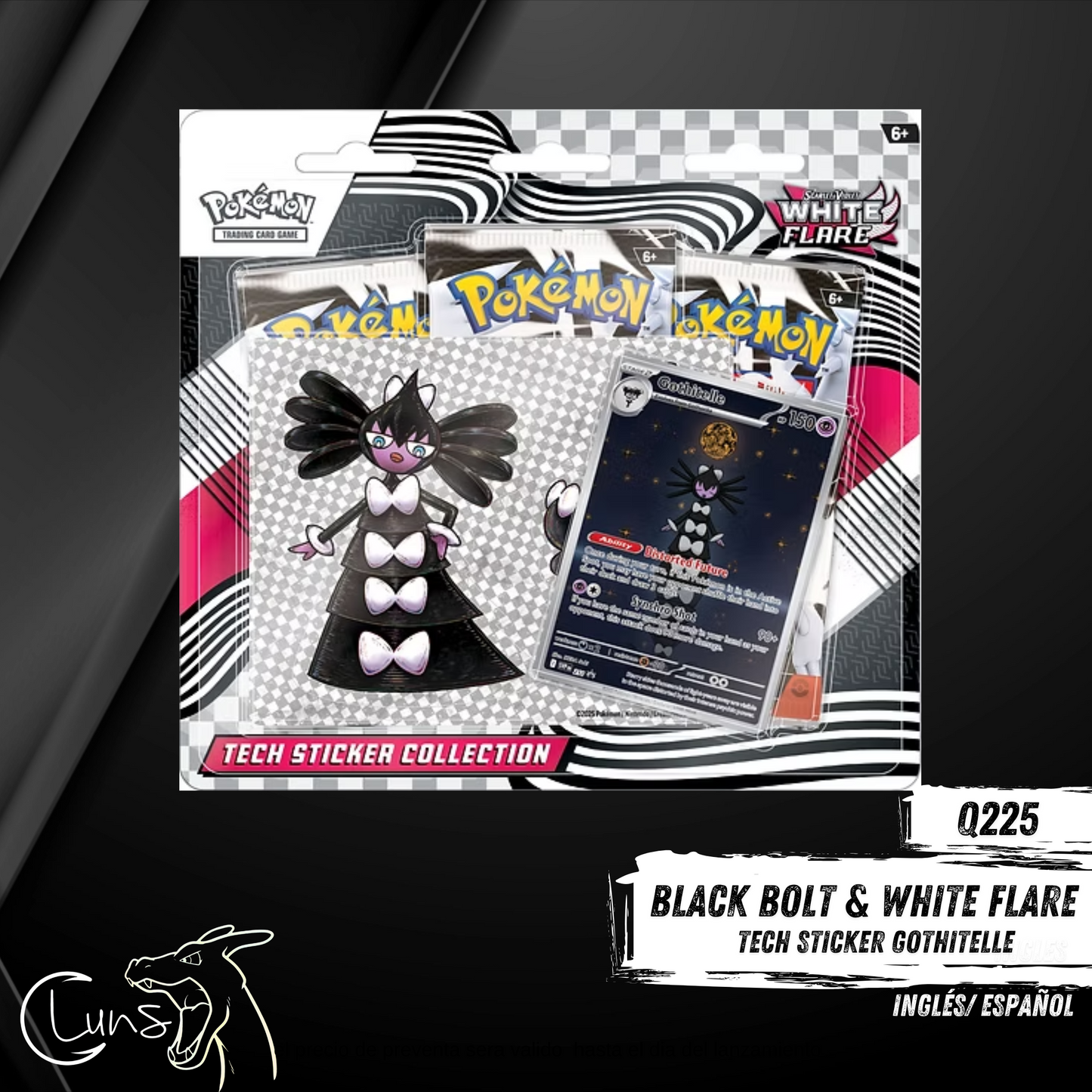 Black Bolt & White flare tech sticker Gothitelle