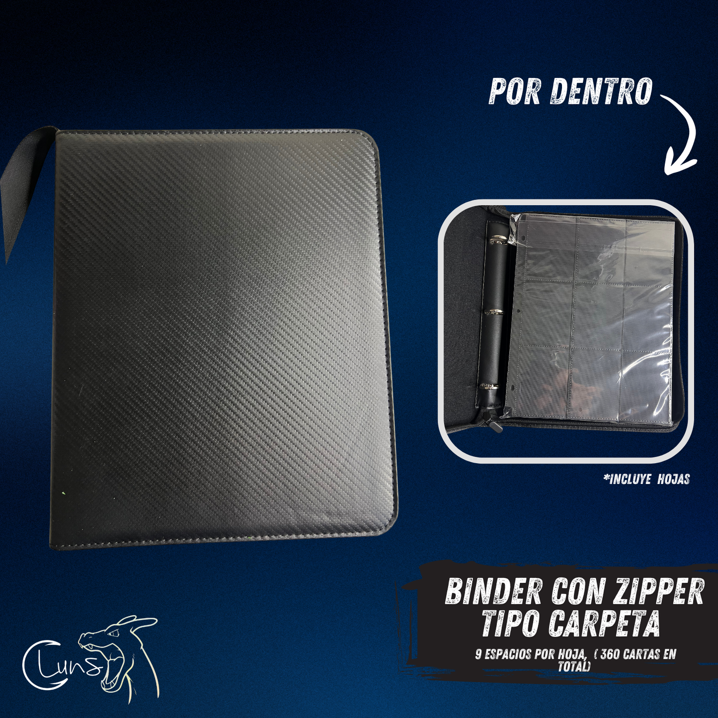 BINDER CON ZIPPER TIPO CARPETA 480 CARTAS