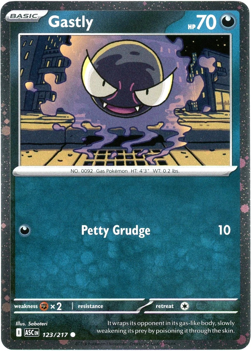 Gastly - 123/217 (Cosmos Holo) Promo Ascended Heroes